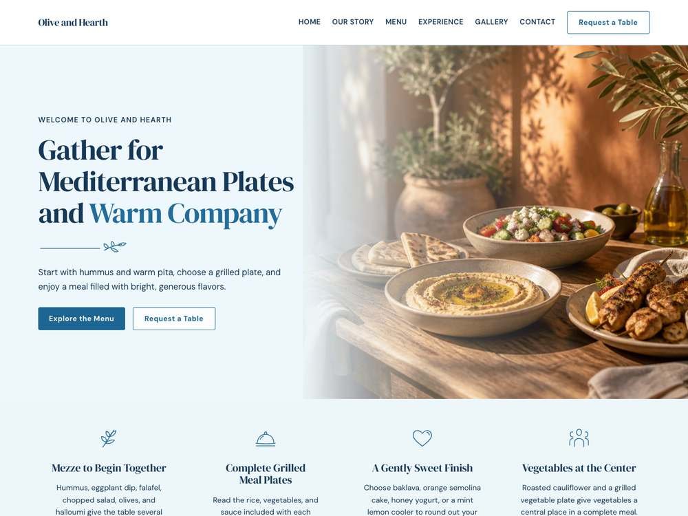 Mediterranean Restaurant homepage in 10 · Coastal Azure